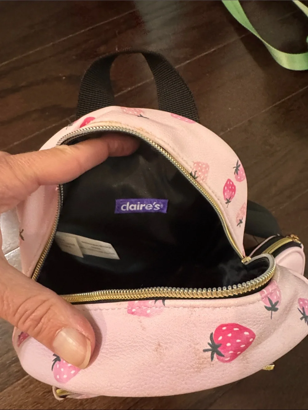Claire's Pink Strawberry Print Mini Backpack with Coin Pouch
